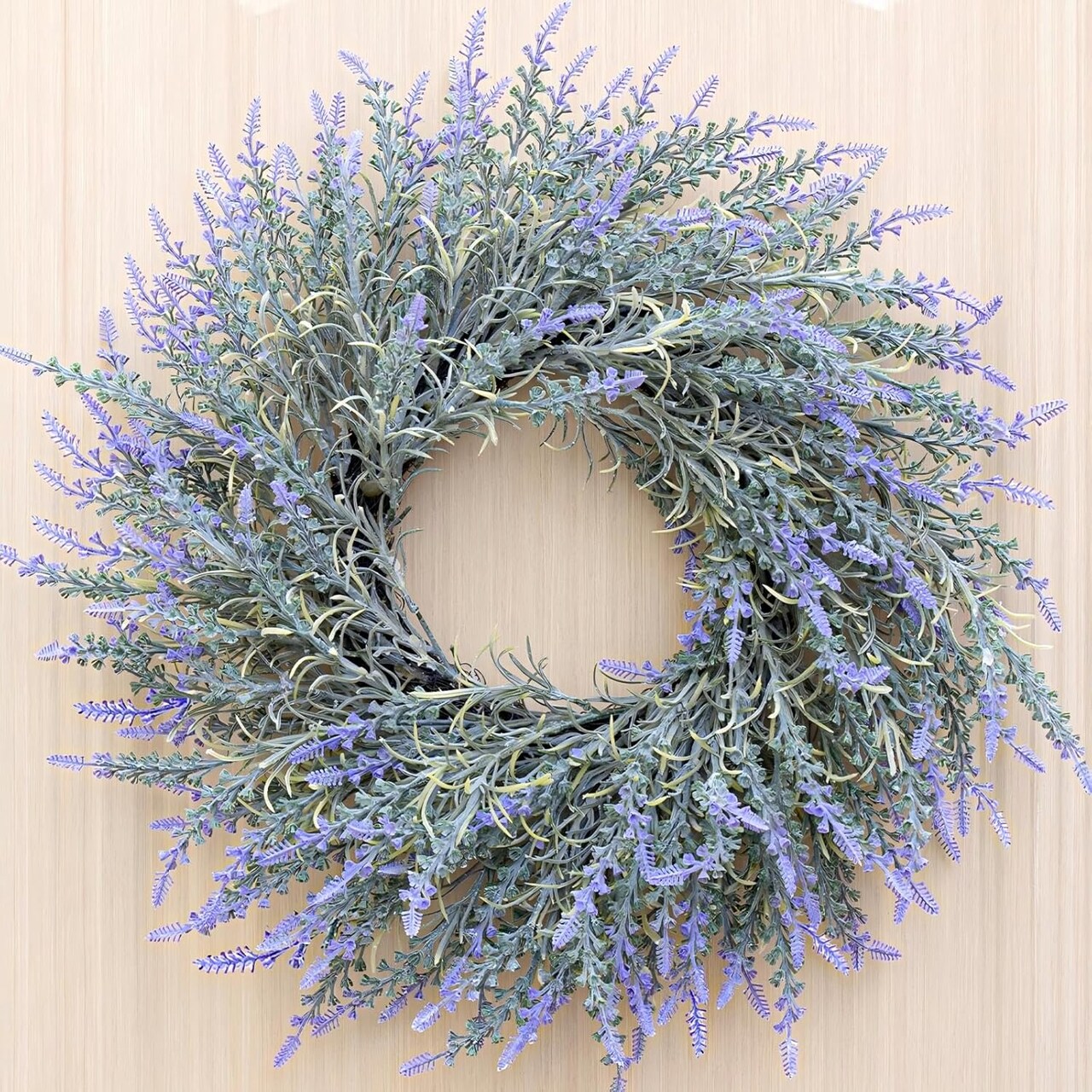 22'' Lavender Wreath for Front Door, Artificial Purple Spring Wreaths